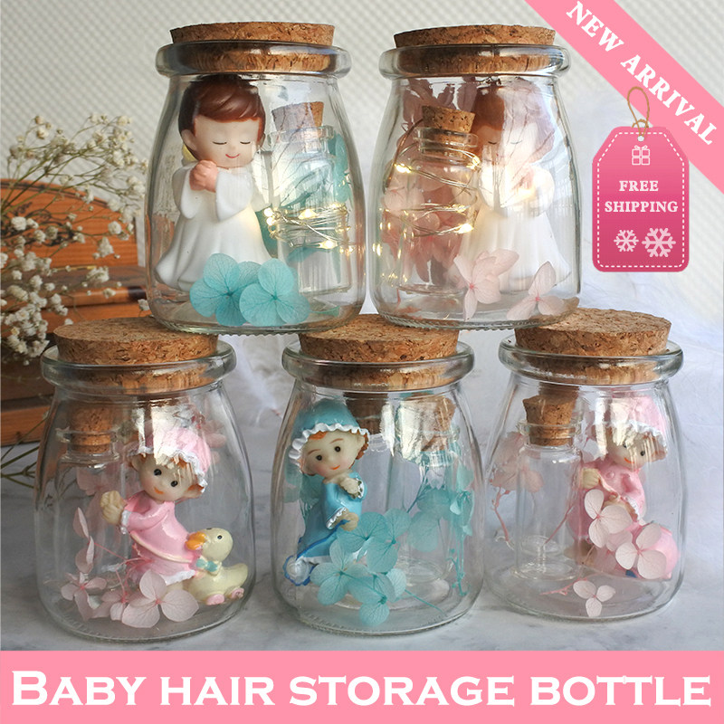 Male and female baby fetal hair preservation bottle souvenir DIY homemade fetal hair bottle Baby umbilical cord collection box Guardian angel