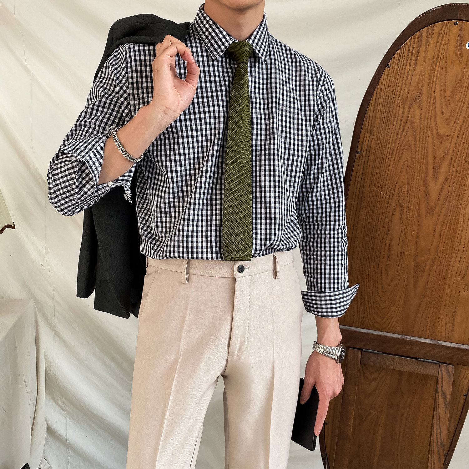 2022 Spring and Autumn Sleeve Shirt Men Glue Shirt Business Formal Work Clothing UK Fix Iron Iron