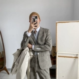 Ретро пиджак классического кроя, шерстяной комплект для отдыха, в корейском стиле