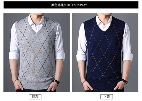 Playboy áo len ấm áp nam cổ chữ V mùa thu và mùa đông cotton vest không tay áo len lỏng áo len vest áo ba lô nam