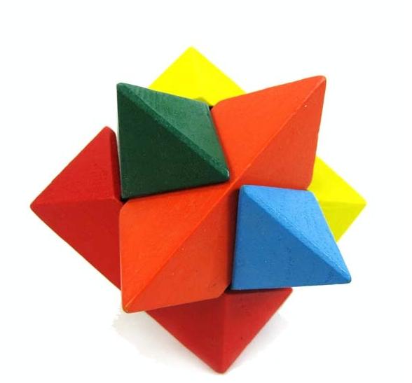 Tháo gỡ và lắp ráp sức mạnh trí tuệ đồ chơi bằng gỗ bát giác bóng khóa khóa Luban mở khóa quà tặng sinh nhật người lớn trẻ em hoạt hình búp bê