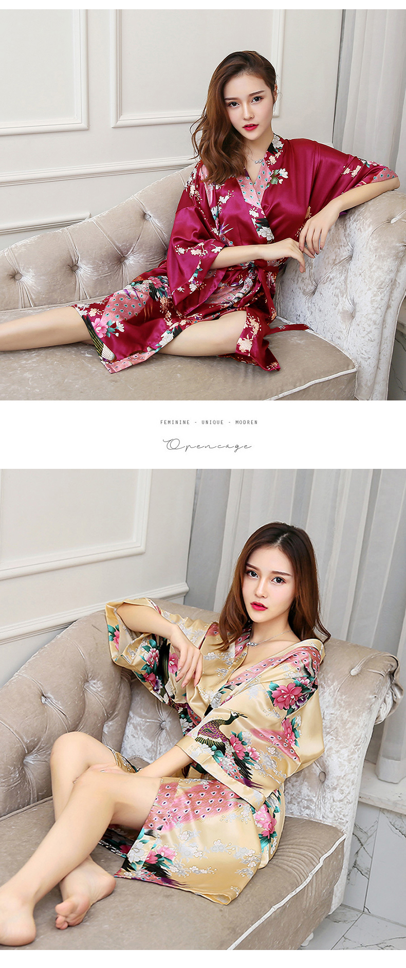 Áo choàng đẹp kích thước lớn áo choàng sexy áo tắm băng lụa ngắn tay nightdress Hàn Quốc phiên bản của phần mỏng áo choàng tắm người phụ nữ chất béo MM đồ ngủ