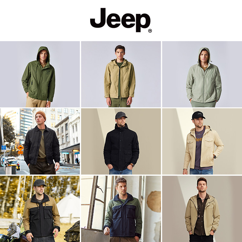 jeep gip gup 2023 fall men's embroidery elements jacket card with detachable hat jacket man-Taobao