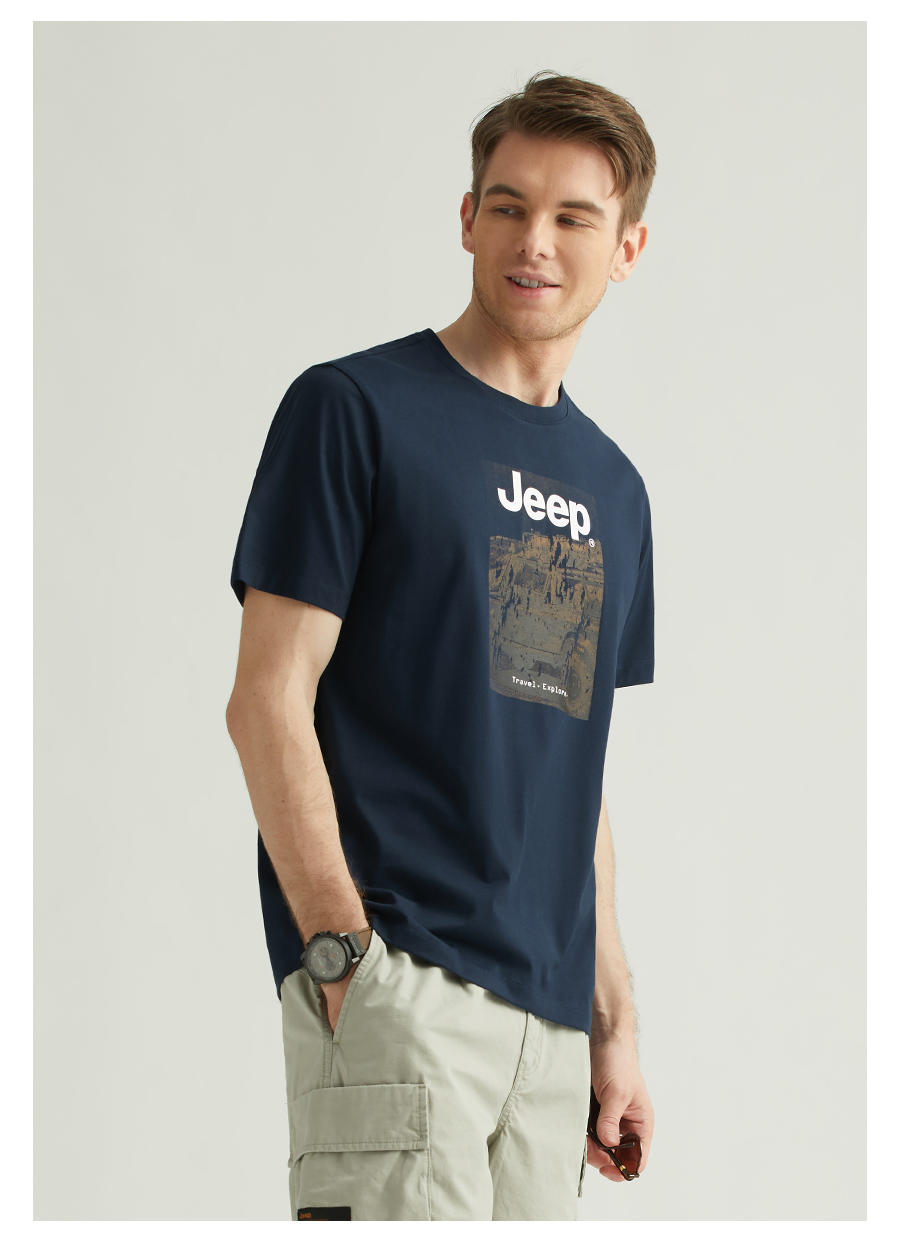 吉普Jeep 2022夏季新款 男纯棉休闲印花T恤 图10