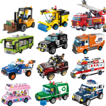 Matching Lego Building Blocks Boys Small Particles Assemble Car Toys Childrens Intellect Enlightenment Model Puzzle