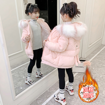Girls cotton coats 2022 new western style winter coats thickened middle-aged childrens down coats winter childrens coats