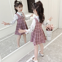Girls spring and autumn dress suit Three four Six seven nine nine-year-old primary school girl foreign style net red princess skirt