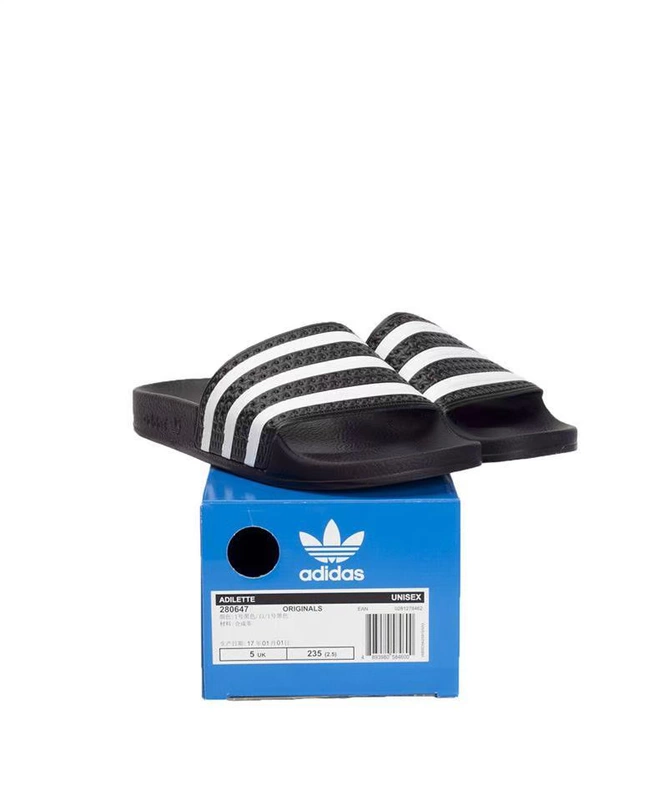 Adidas adidas clover 2018 mới dép hàng loạt màu trung tính mới 280647 - Dép thể thao