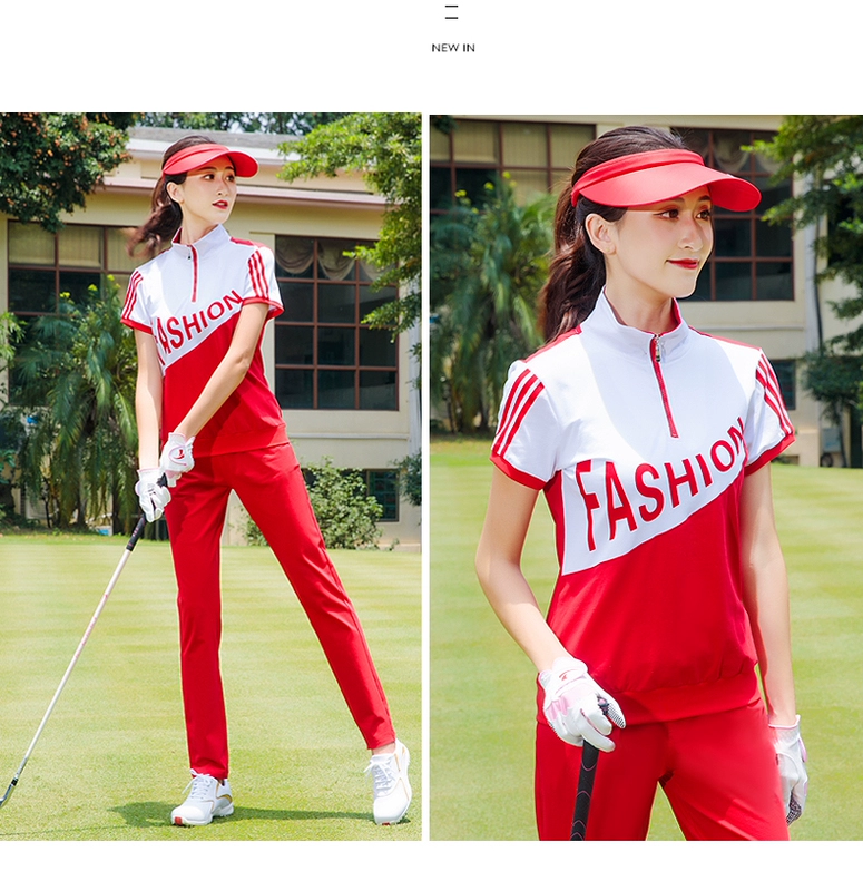 Mới! Golf quần áo nữ ngắn tay T-Shirt bóng phù hợp với quần phù hợp với mùa hè thể thao quần áo