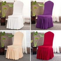 Custom hotel chair cover Sundress chair cover Siamese Hotel dining chair package hall chair cover Wedding stool cover cover