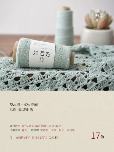 Нить, кружевной клубок пряжи, крючок для вязания ручной работы, плетеный свитер, накидка, из хлопка и льна, связать своими руками