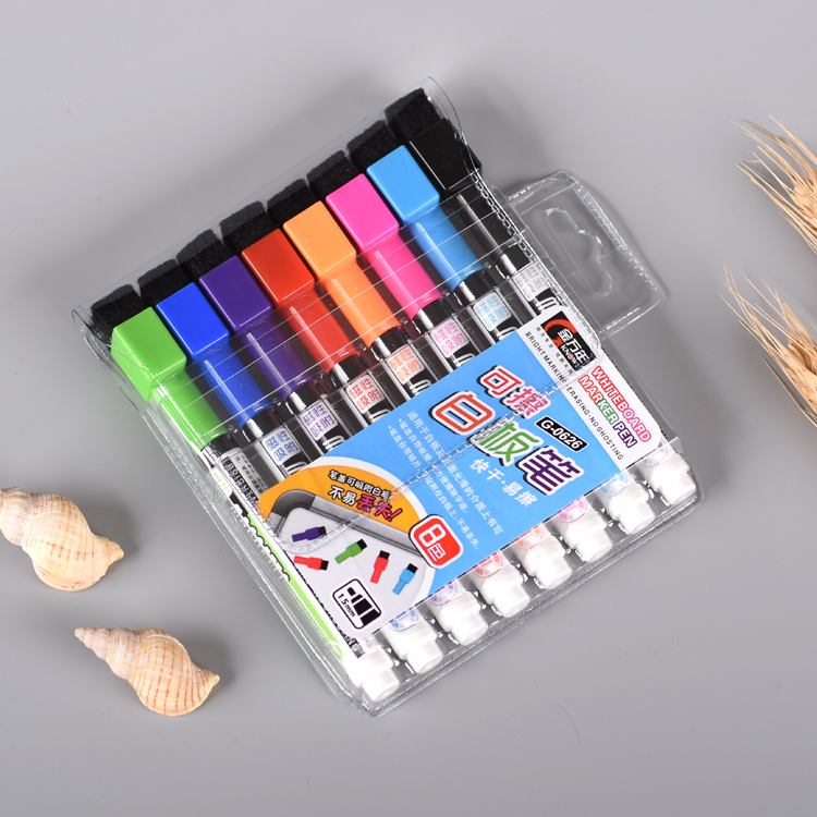 8-color set whiteboard pen teaching pen Jin Wannan erasable whiteboard pen student 1 5MM whiteboard pen G-0626 erasable POP pen 0626 06