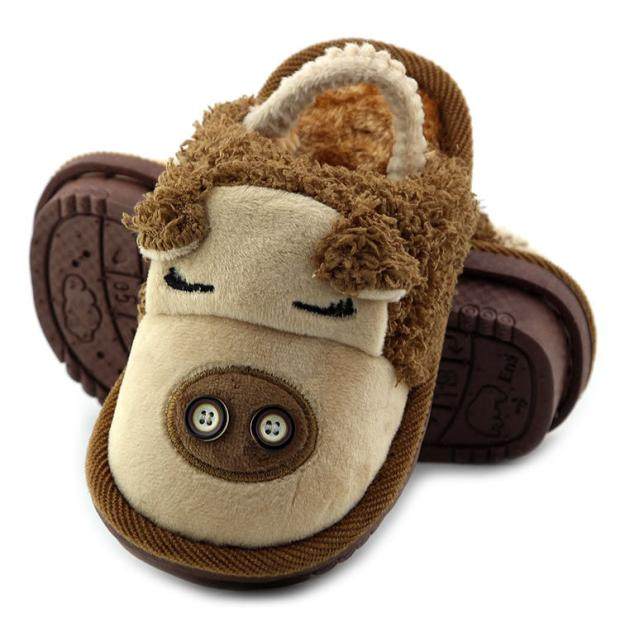 Pantoufles enfants en suède pour hiver - semelle caoutchouc - Ref 1024257 Image 29