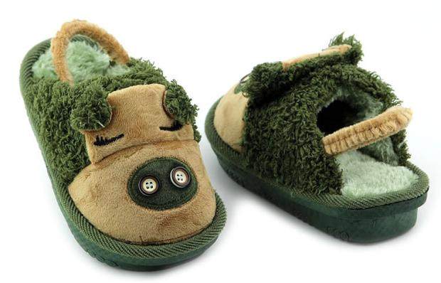 Pantoufles enfants en suède pour hiver - semelle caoutchouc - Ref 1024257 Image 27