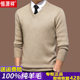 Hengyuanxiang cardigan men's middle-aged loose winter thickened pure wool V-neck sweater bottoming dad sweater