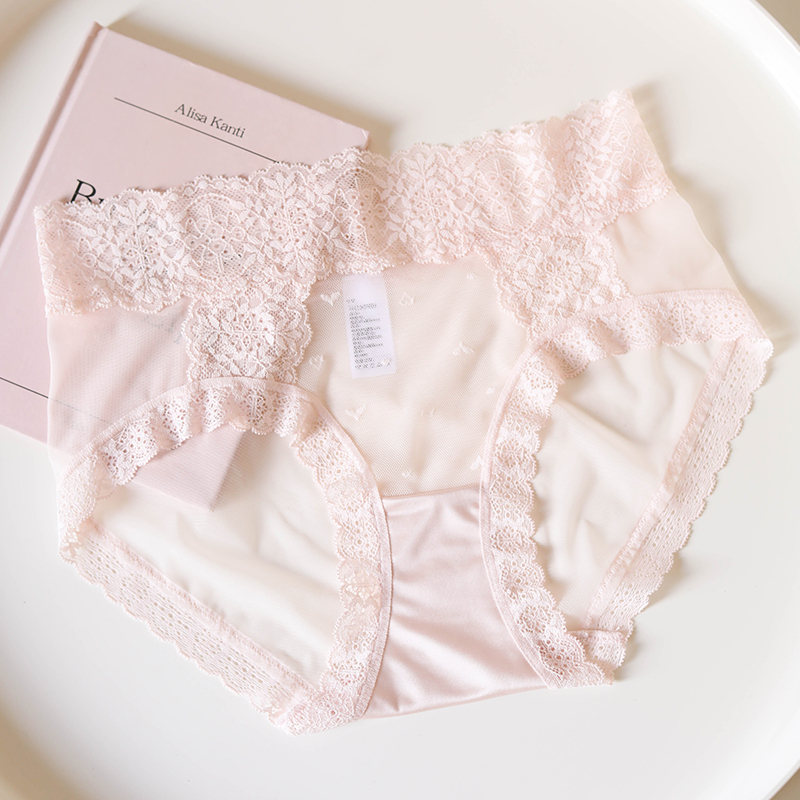 Spring Addiction~ Mid-High Waist Lace Trim Mesh Panties, Light Luxury, Sexy, Pure Desire, Thin Cotton Crotch Briefs, New Style for Women Spring Addiction~ Mid-High Waist Lace Trim Mesh Panties, Light Luxury, Sexy, Pure Desire, Thin Cotton Crotch Briefs, New Style for Women