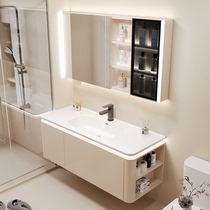 Cream-style ceramic integrated basin with rounded corners bathroom cabinet combination washbasin washbasin washbasin bathroom