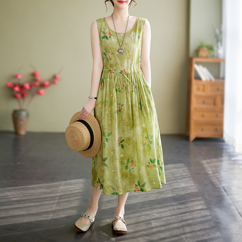 First-Line Brand Surplus Stock Women's Sleeveless Pullover Dress, Summer New Arrival, Printed Loose A-Line Dress First-Line Brand Surplus Stock Women's Sleeveless Pullover Dress, Summer New Arrival, Printed Loose A-Line Dress