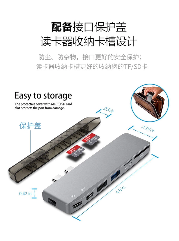 MacBookPro2018 chuyển đổi đặc biệt loại C docking station hub usb bộ chuyển đổi của Apple mac phụ kiện máy tính xách tay chuyên nghiệp Huawei để mở rộng bến tàu minidp giao diện không khí Sét 3 - USB Aaccessories