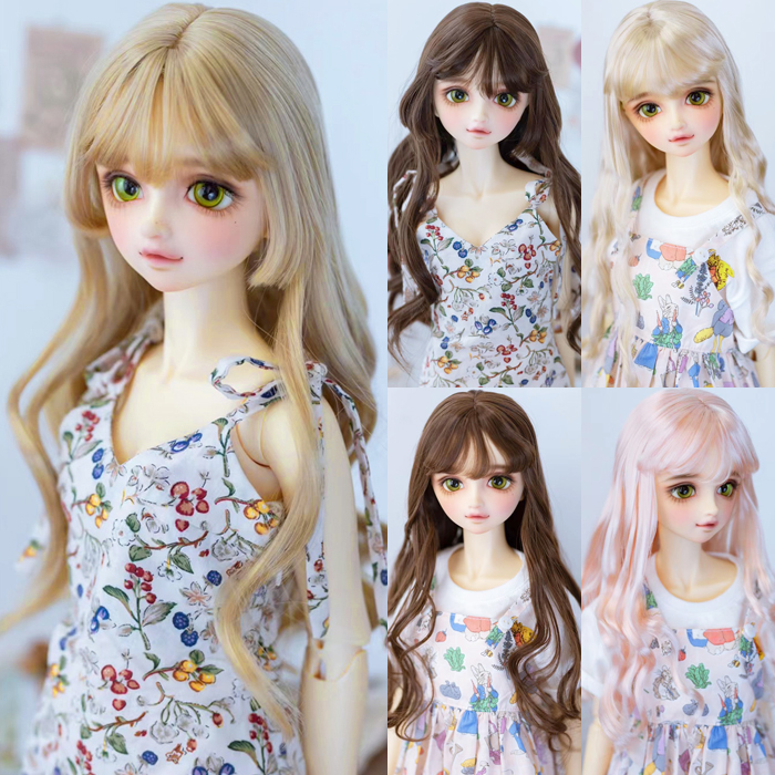 BJDSD 3 points 4 Doll Wig high temperature Silk Air China Haircurly hair 1 4 1 3