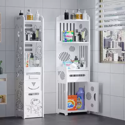 Powder room rack Floor-standing bathroom toilet side cabinet narrow side toilet side cabinet waterproof slit locker