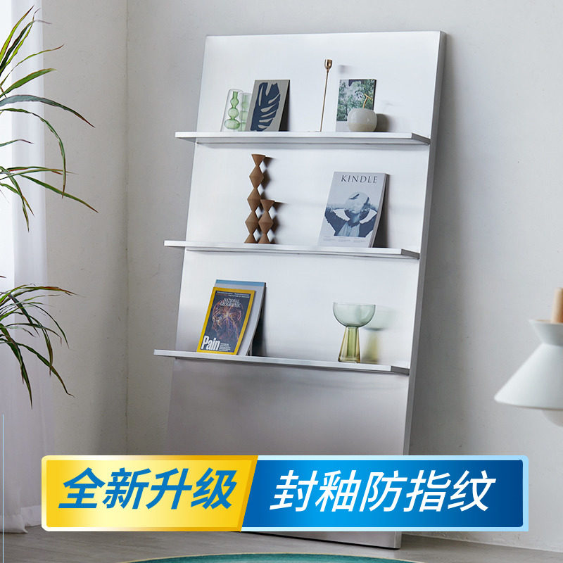 Stainless steel minimalist floor shelves Nordic ins Pole minimalist Minimalist Shelves shelves Studio Clothing Shop Display Racks