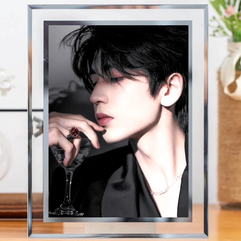 Zhang Linghe Celebrity Merchandise Crystal Glass Photo Frame Room Desktop Wall Hanging Stand Display Gift for Friends