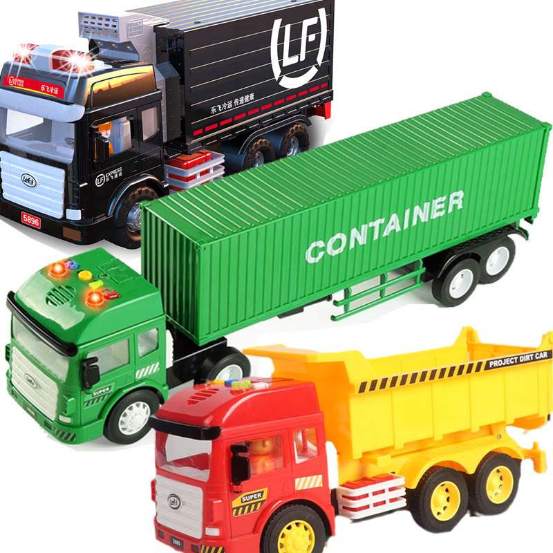 Lefei large container container truck large truck transport vehicle inertial engineering vehicle children's toys light music male