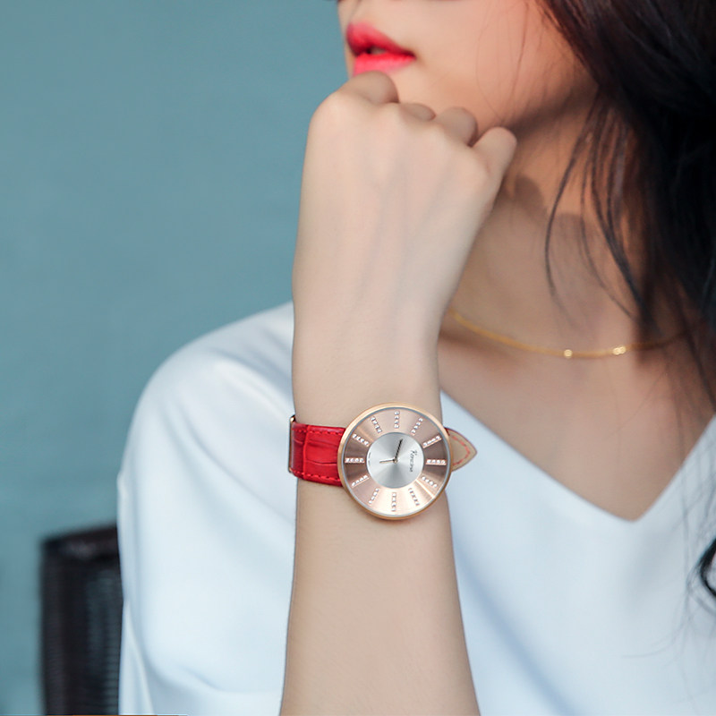Song time Nana minimalist with large dial watches ultra-thin atmosphere Leisure temperament Waterproof Fashion Trends Small Crowdbrand Women Watches