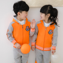 Kindergarten garden clothes spring and autumn clothes hooded childrens sports suits cotton teacher clothes Primary School uniforms British Academy style