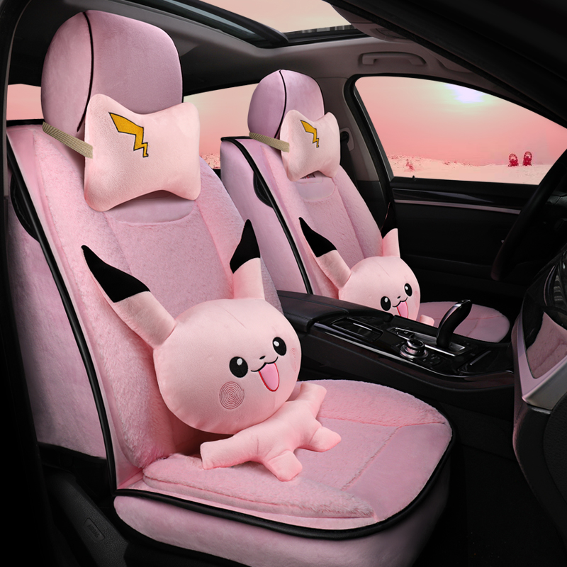 Car cushion winter plush heating and thickness seat Volkswagen POLO cartoon cute men and women all package special seat