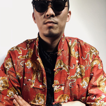 Three provinces and six original autumn and winter hundred tiger figure handmade disc buckle light luxury series mens yuppie Tang suit new Chinese style