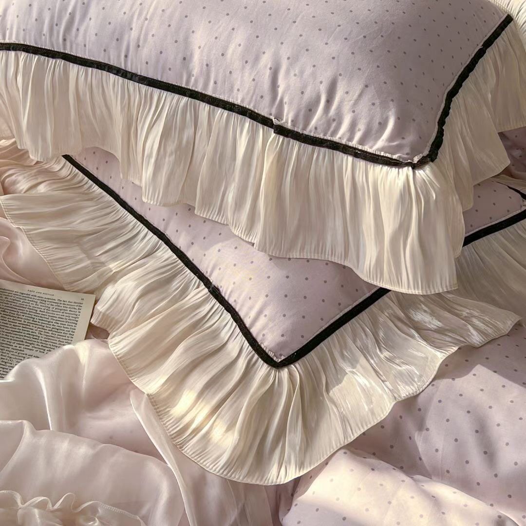 Раннеосенний французский комплект постельного белья с вышивкой и кружевом - 100% детский класс А из чистого хлопка двухслойная марля 4 предмета