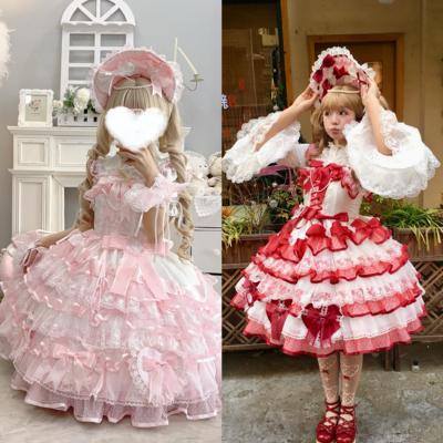 Tea Cat: In-store Stock: Cocoa Sweetheart Sauce Heart-Stirring Love - Little Flower's Wedding Solid Color Old-fashioned Lolita Dress