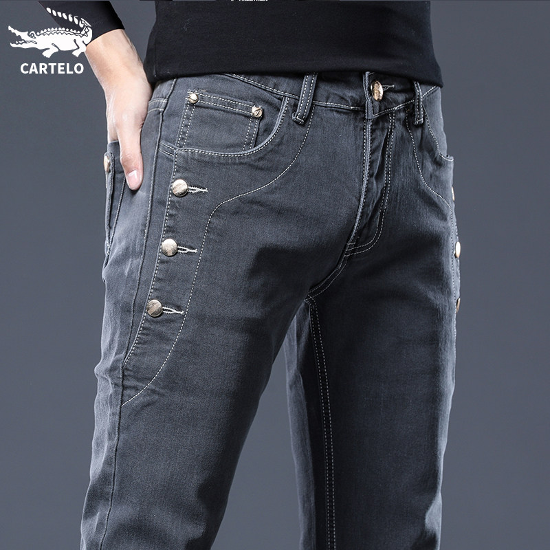 Crocodile casual jeans men's Spring and Autumn Tide brand trend 2022 new slim feet autumn winter long pants men's pants