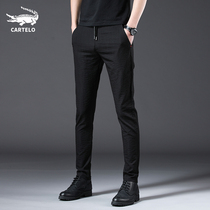 Crocodile autumn casual pants men's Korean fashion slim Joker spring and autumn sports loose small foot long pants men's pants