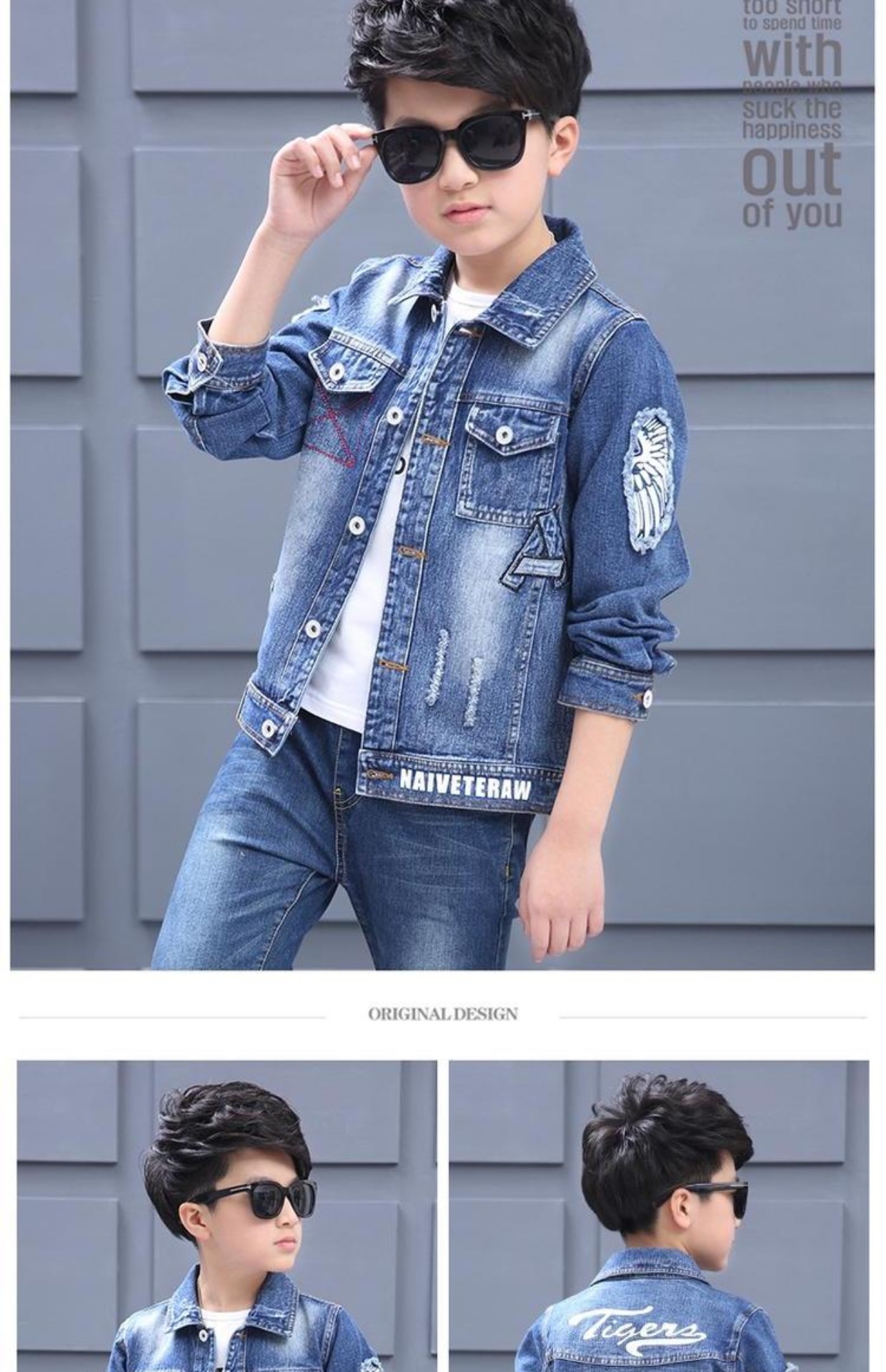 Quần áo bé trai mùa thu 2018 mới cho trẻ em áo khoác denim đại dương trong chiếc áo khoác bé trai lớn phiên bản Hàn Quốc của quần áo thủy triều áo khoác trẻ em hàn quốc