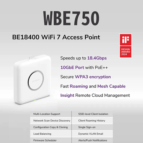 Netgear/网件 WBE750 BE18400 Wi -Fi7 10G точка доступа POE беспроводной маршрутизатор AP