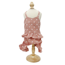 Netred Pet Puppy Clothes Spring and Summer New Kirky Leisure Sweet Wave Point Lace Hanging Connected Clothes