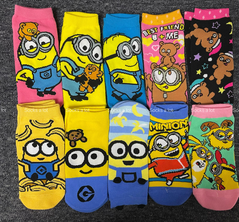 Japanese Order Universal Studios Usj Cute Minions Tim Bear Cartoon Socks Women's Short Socks