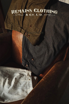 Remains Japan imported tannin cotton wash high waist straight tube loose solid color casual trousers men and women