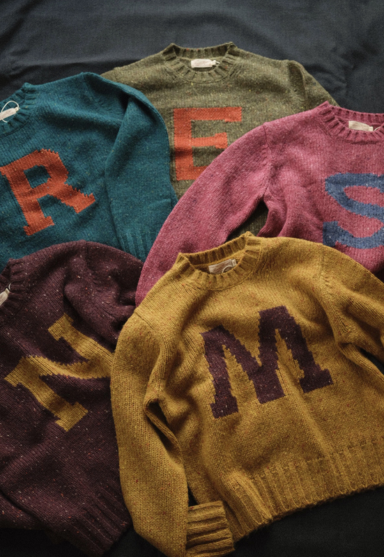 Remains Classic Ivy Ivy League Retro Letter Color-Blocked Letterman Crewneck Pullover Sweater