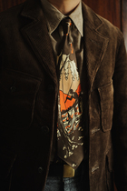 40 s retro outdoor theme fly fishing hand-painted silk tie hunting match