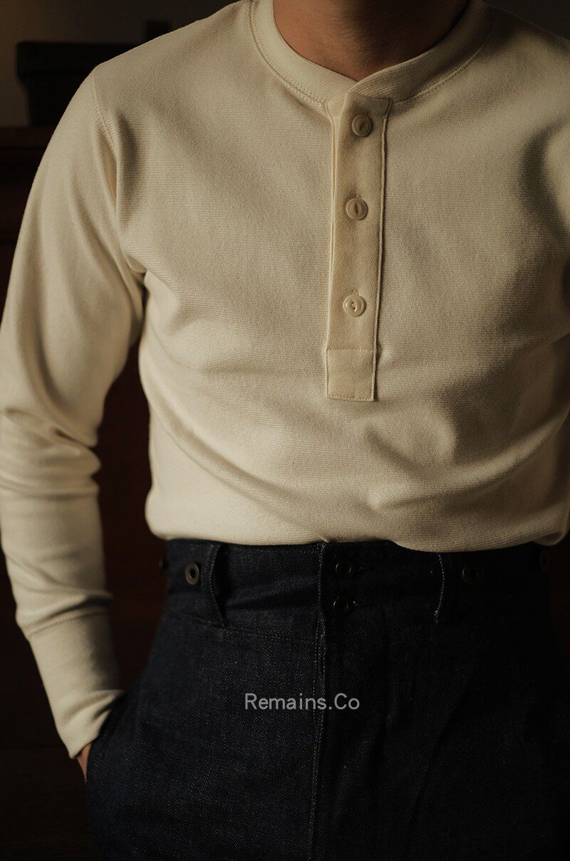 Remains Remains long sleeve Henry knitted elastic wear to underwear warm underwear