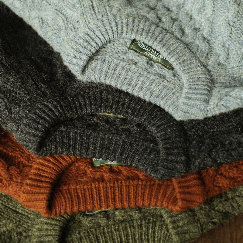 Remains Fisherman Sweater 100% Wool Coarse Knit Twisted Cable Pattern Retro Round Neck Pullover for Men and Women