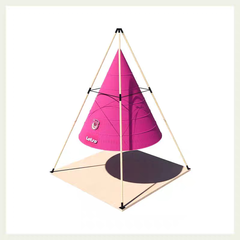 Trendy Outdoor Hotel Strawberry Bear Picnic Oversized Bamboo Luxury Lantern Cone-Shaped Tent Fabric