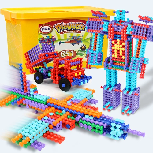 Бамбуковый конструктор, игрушка для мальчиков, робот, детский транспорт, подарок на день рождения