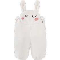 Mini Balabala for boys and girls 2024 autumn and winter new arrival cute belly-protecting baby plus velvet overalls pants
