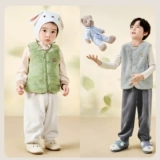 Маленькая зимняя детская майка топ для мальчиков, детский бархатный удерживающий тепло жилет