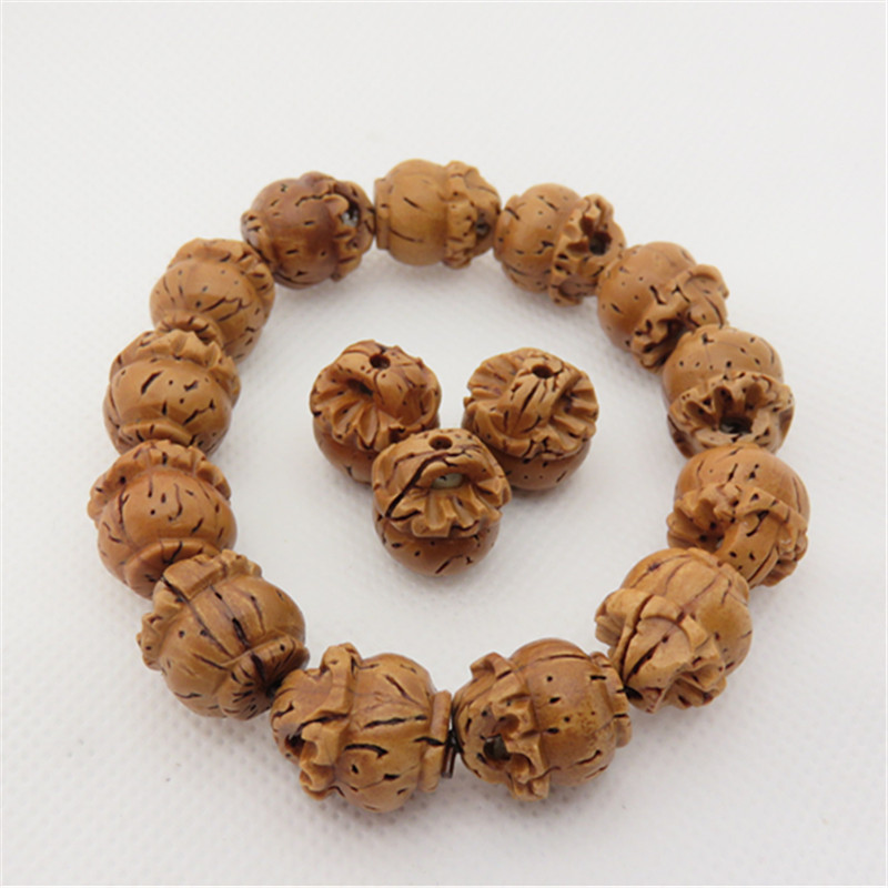 Peach Nuclear Bracelet Pure Hand Engraving Floral Side Peach Basket Single Nuclear Sculpture Boutique Wild Peach Huvin Play Handmade Pendant Accessories Accessories